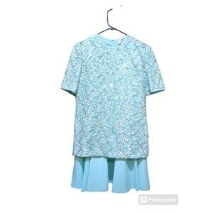 Vintage 80's Baron Mint Sequin Skirt Set. Sm/Med See Measurements No Size Tag.